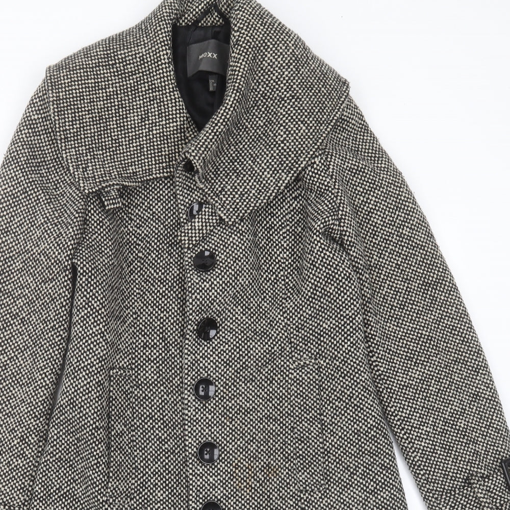 Mexx Womens Black Check  Jacket  Size 12  Button