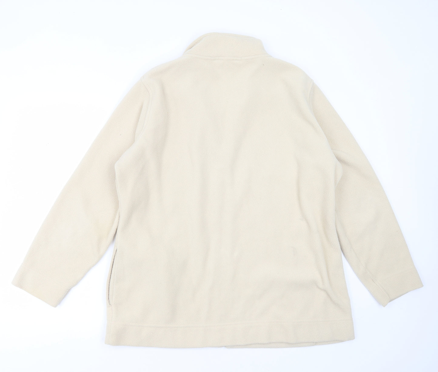 EWM Womens Beige High Neck  Polyester Full Zip Jumper Size L