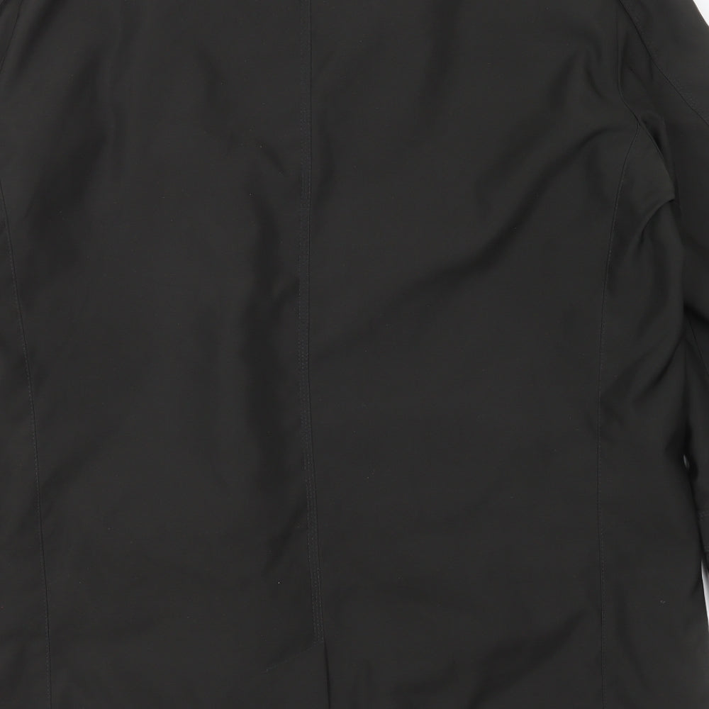 Marks and Spencer Mens Black   Jacket  Size L  Button - zip out liner