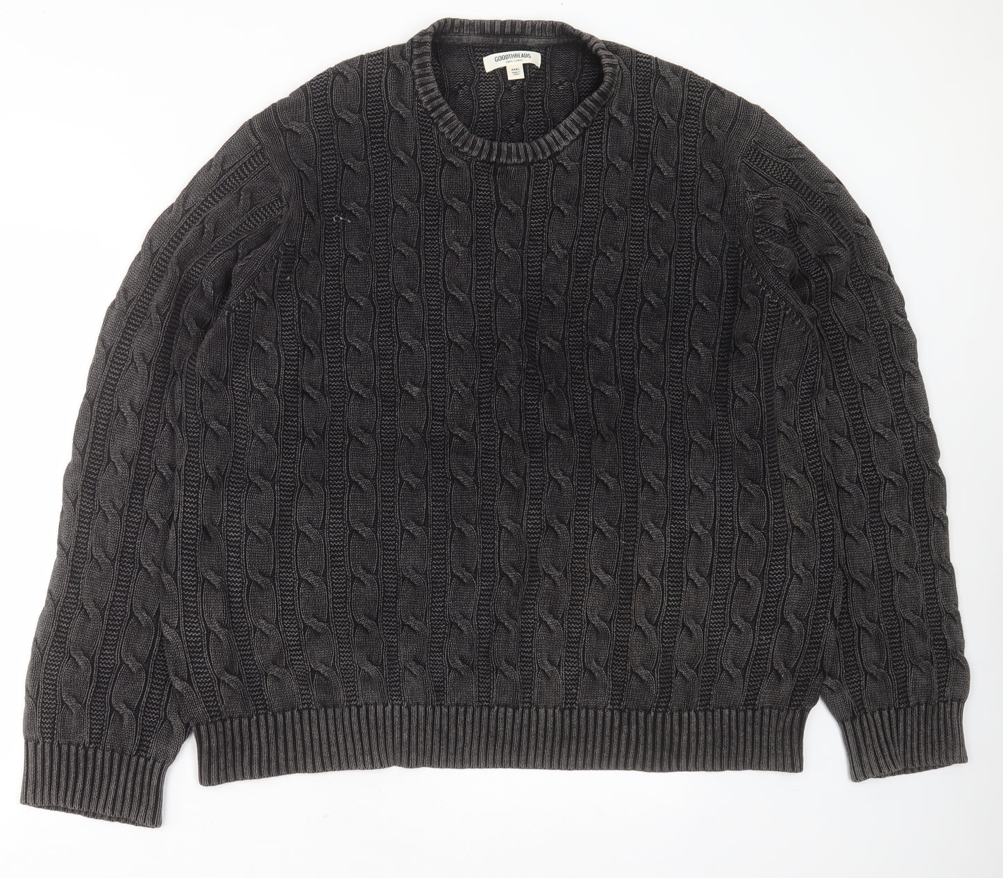 Goodthreads Mens Grey Round Neck  Cotton Pullover Jumper Size 3XL