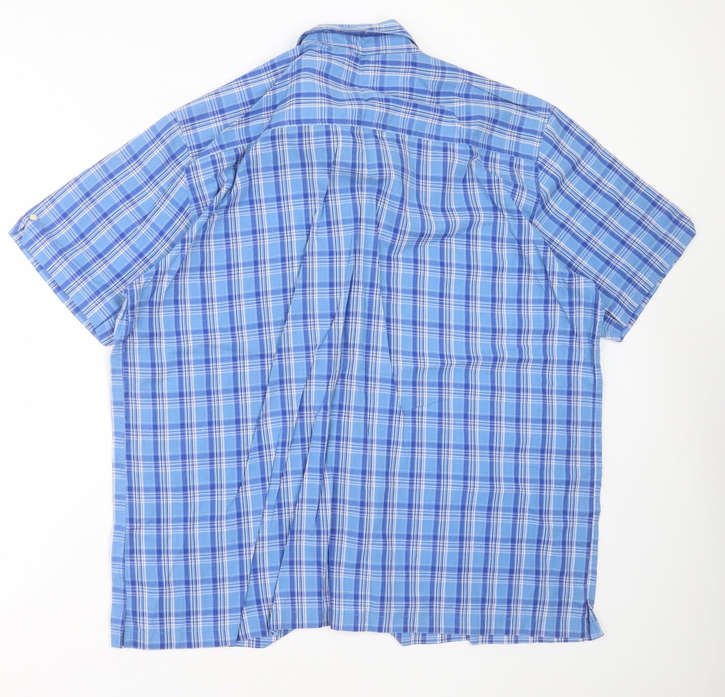 Burton Mens Blue Check Cotton  Button-Up Size XL Collared Button