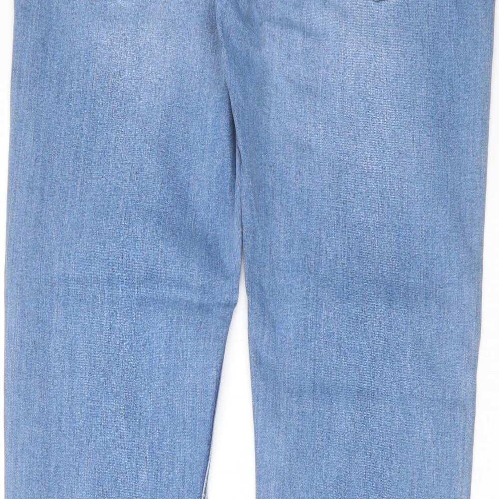 Preworn Mens Blue  Cotton Skinny Jeans Size 34 in L33 in Extra-Slim Zip