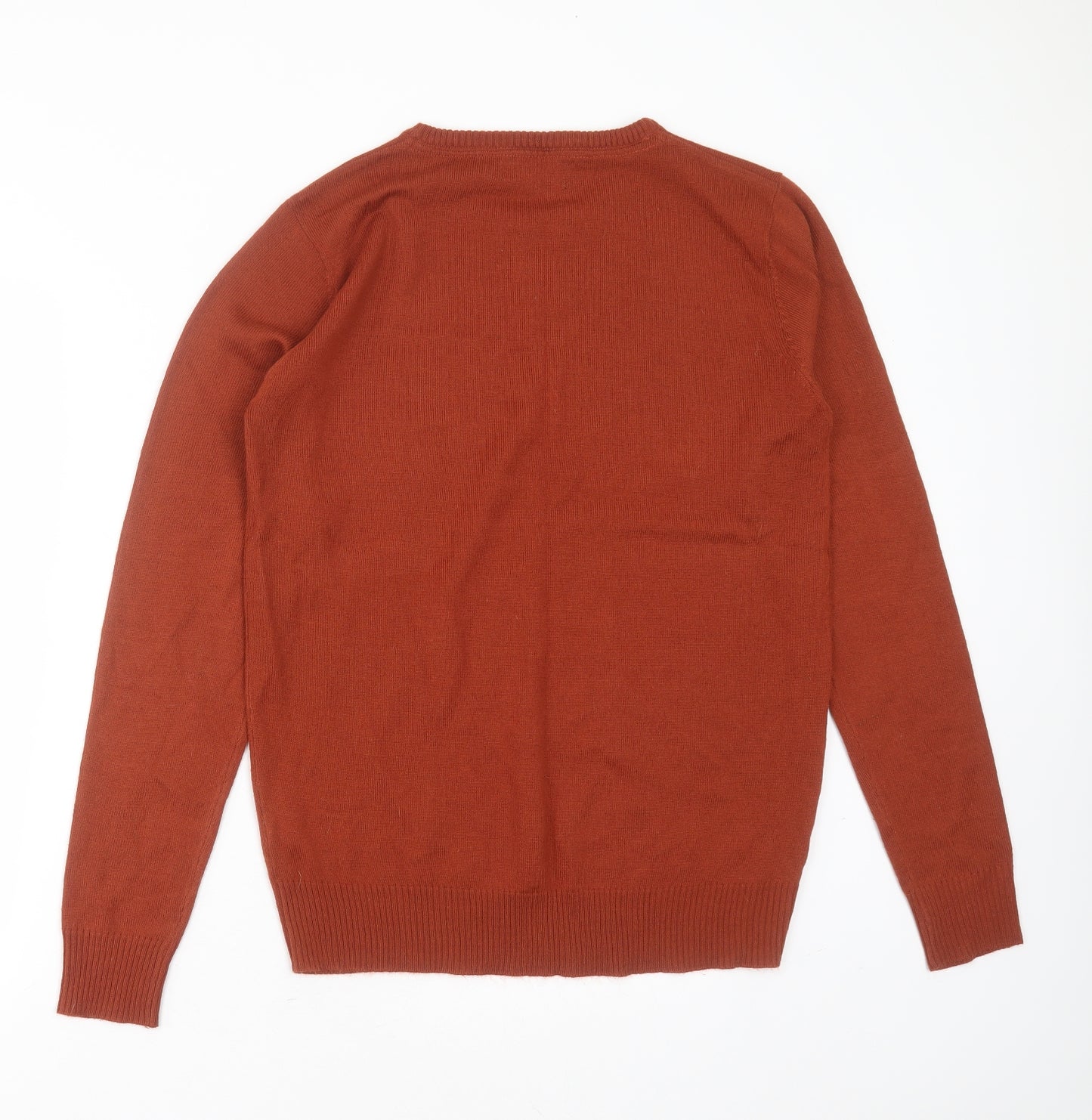 Industrialize Mens Brown Round Neck  Acrylic Pullover Jumper Size L