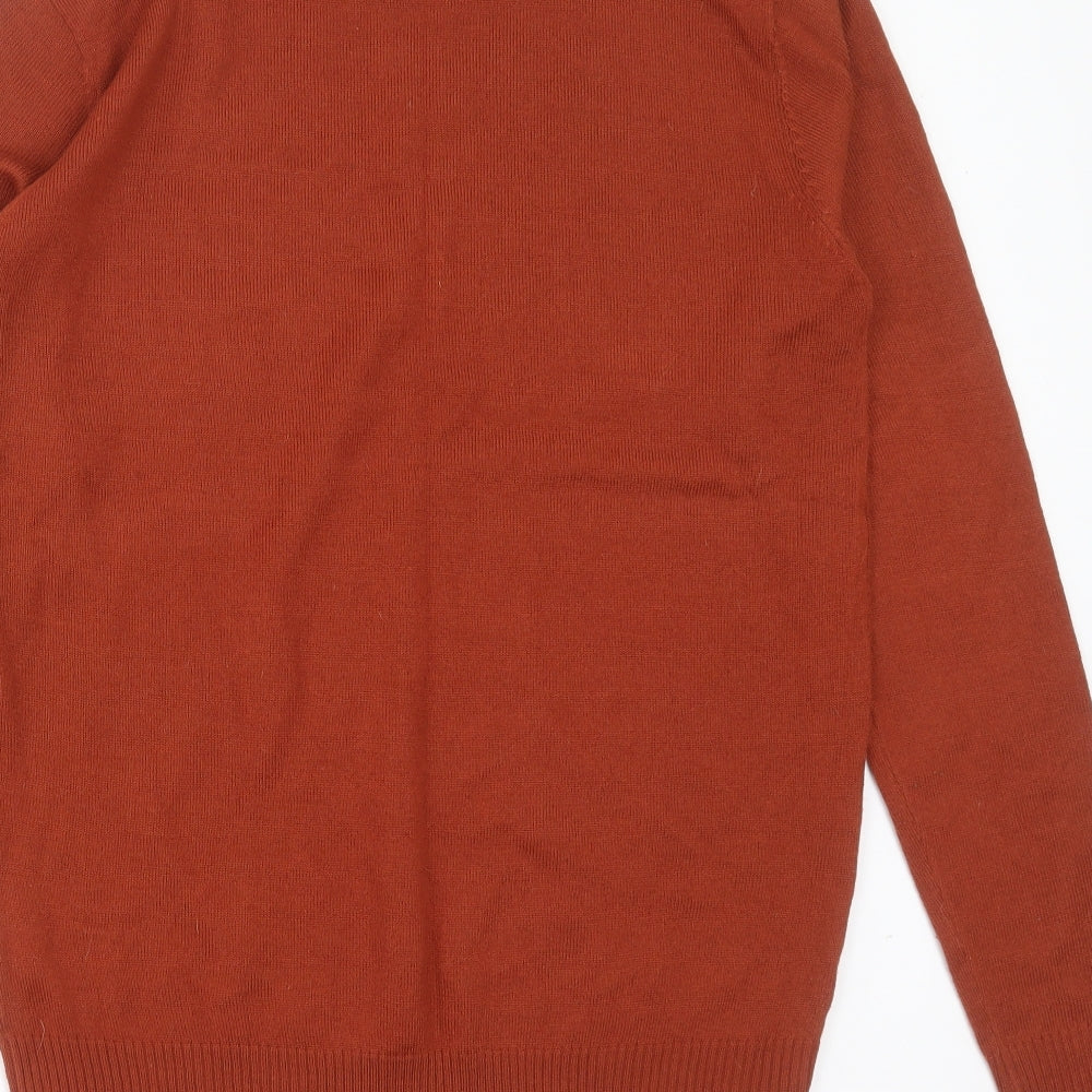 Industrialize Mens Brown Round Neck  Acrylic Pullover Jumper Size L