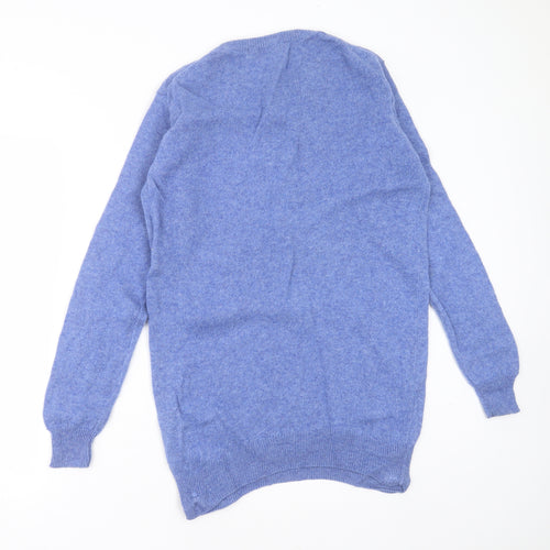 EWM Mens Blue Round Neck  Wool Pullover Jumper Size M