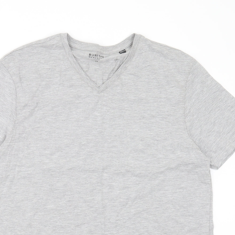 Burton Mens Grey  Polyester  T-Shirt Size M V-Neck