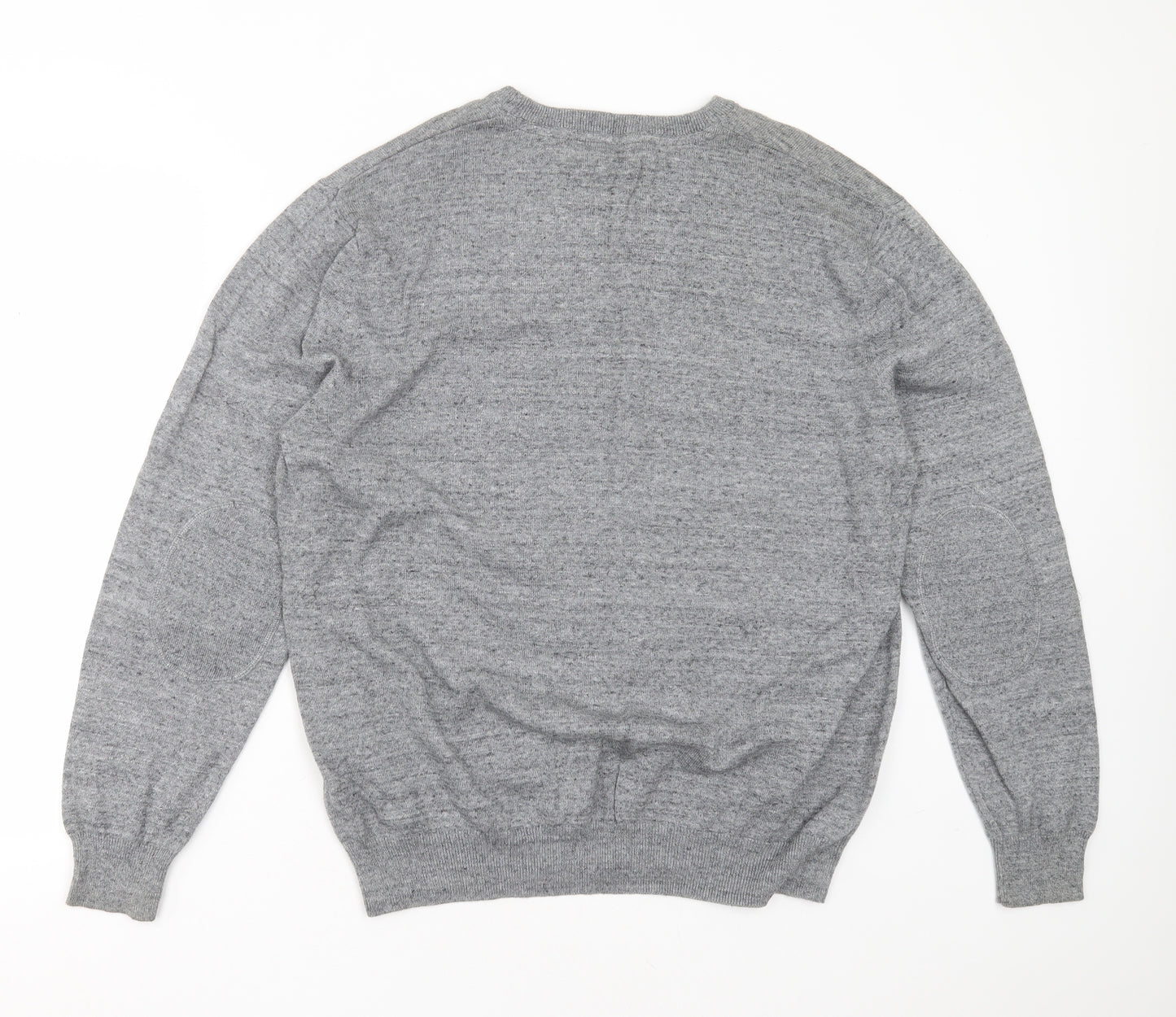 TU Mens Grey Round Neck  Cotton Pullover Jumper Size XL