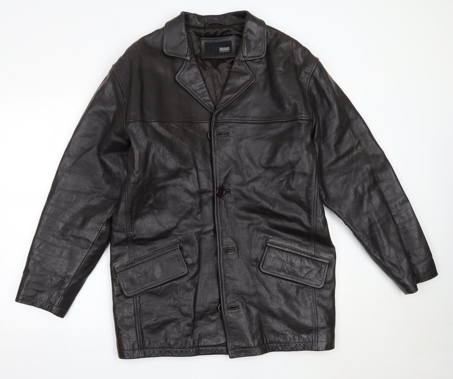 Armando Mens Black   Biker Coat Size 42