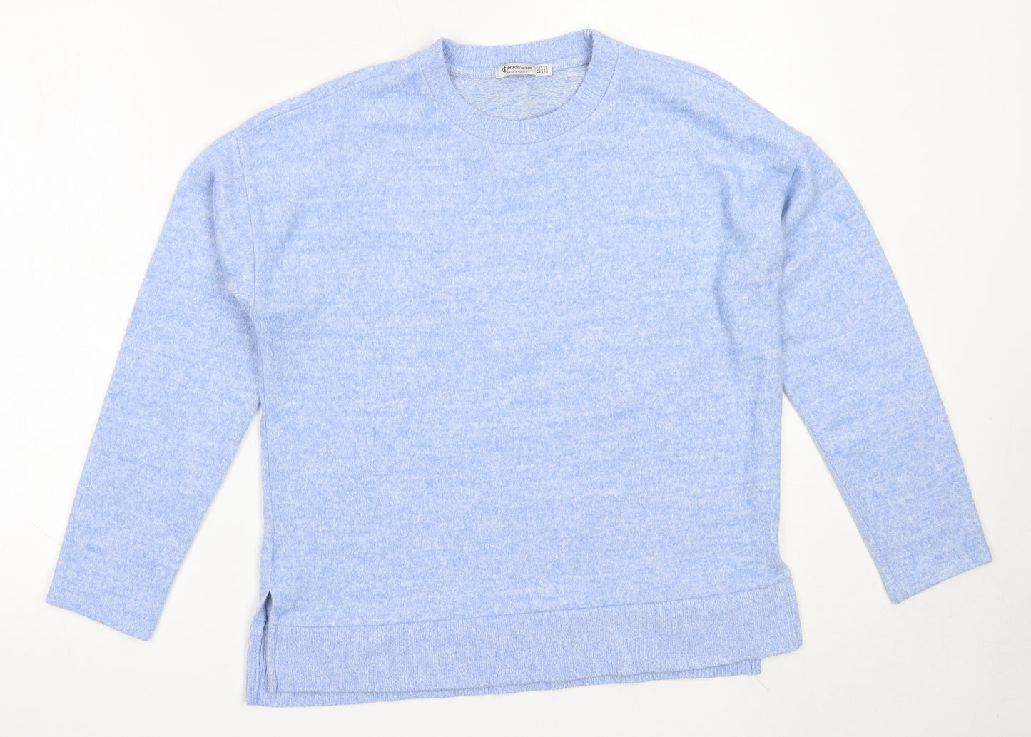 Stradivarius Womens Blue Round Neck  Viscose Pullover Jumper Size XS