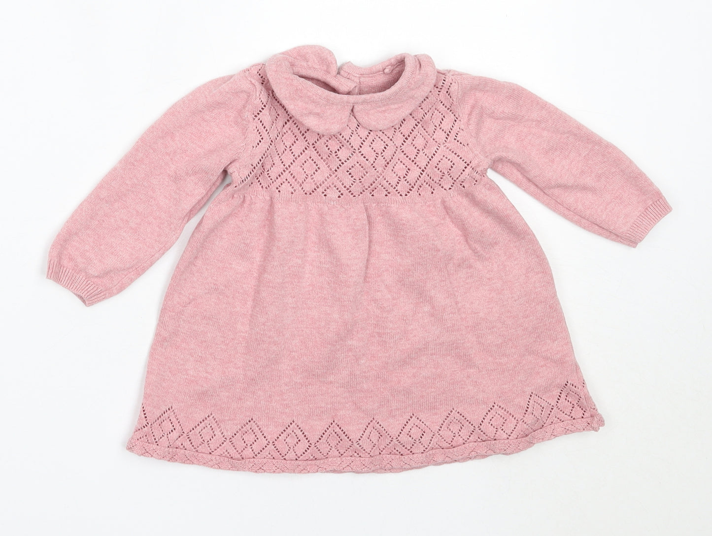 TU Girls Pink  Cotton Fit & Flare  Size 3-6 Months  Round Neck