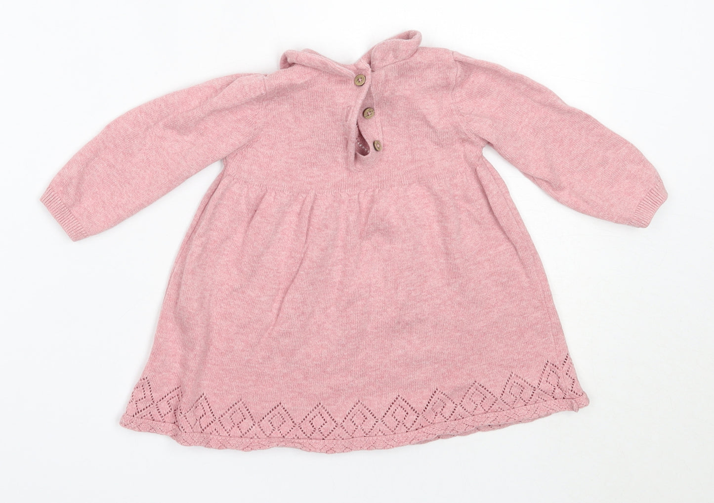 TU Girls Pink  Cotton Fit & Flare  Size 3-6 Months  Round Neck