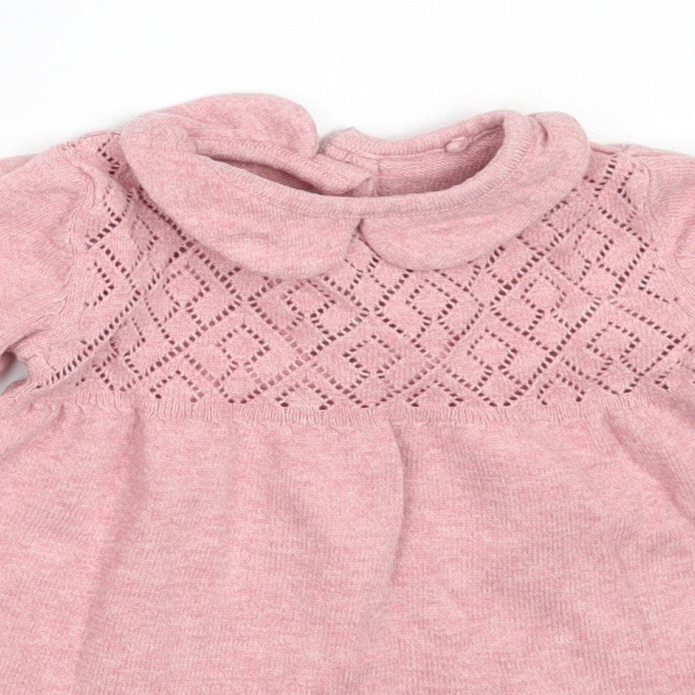 TU Girls Pink  Cotton Fit & Flare  Size 3-6 Months  Round Neck