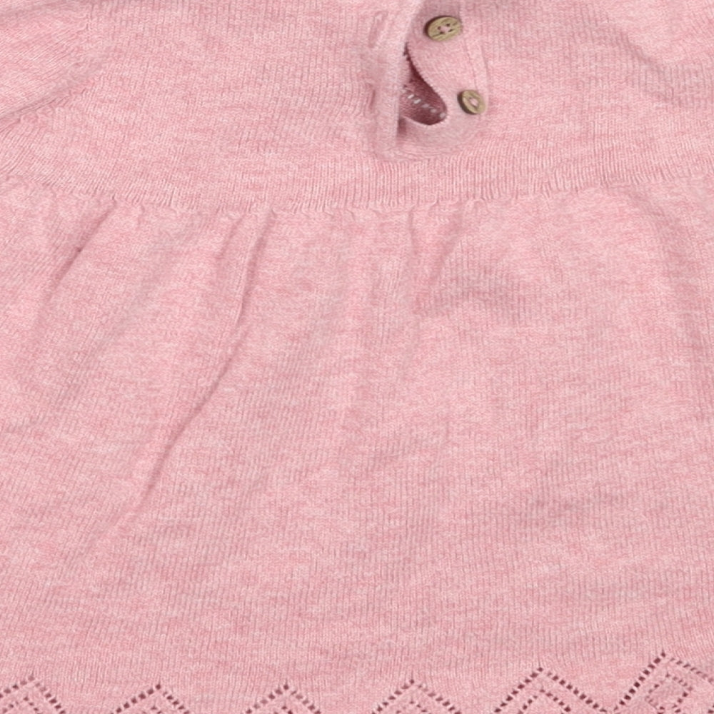 TU Girls Pink  Cotton Fit & Flare  Size 3-6 Months  Round Neck