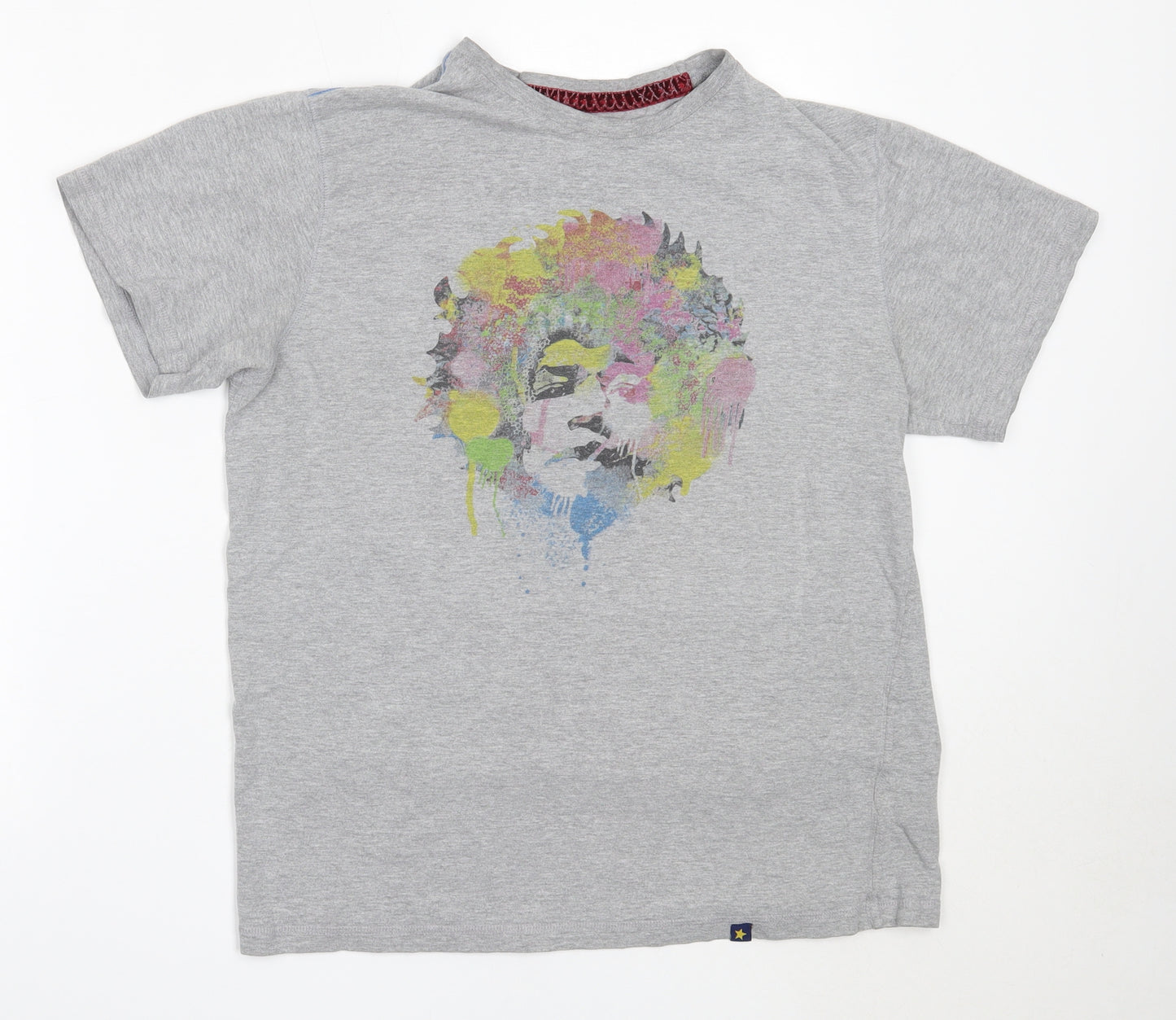Joe Browns Womens Grey  Cotton Basic T-Shirt Size L Round Neck