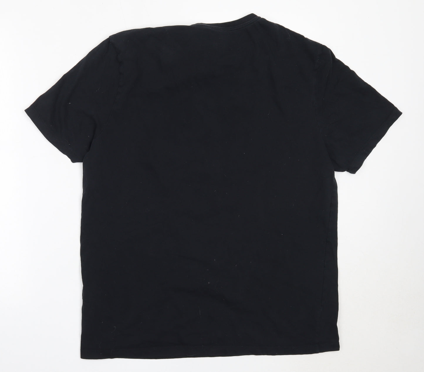 F&F Mens Black  Cotton  T-Shirt Size L Round Neck