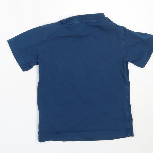 adidas Boys Blue  Cotton Basic T-Shirt Size 3 Years Round Neck