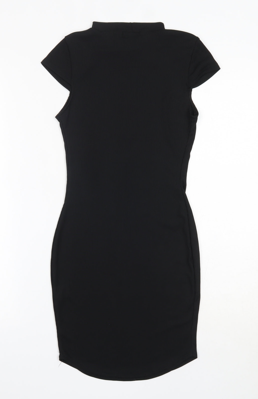 PRETTYLITTLETHING Womens Black  Polyester Bodycon  Size 8  Round Neck