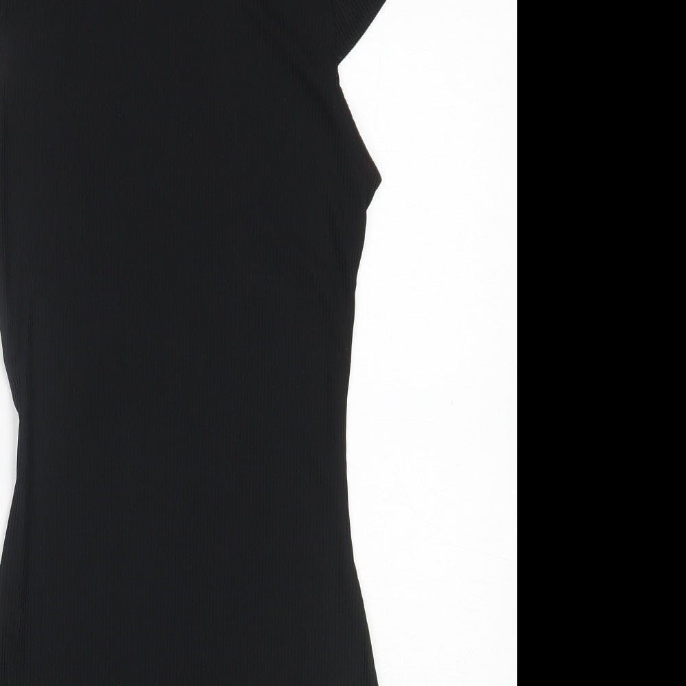 PRETTYLITTLETHING Womens Black  Polyester Bodycon  Size 8  Round Neck