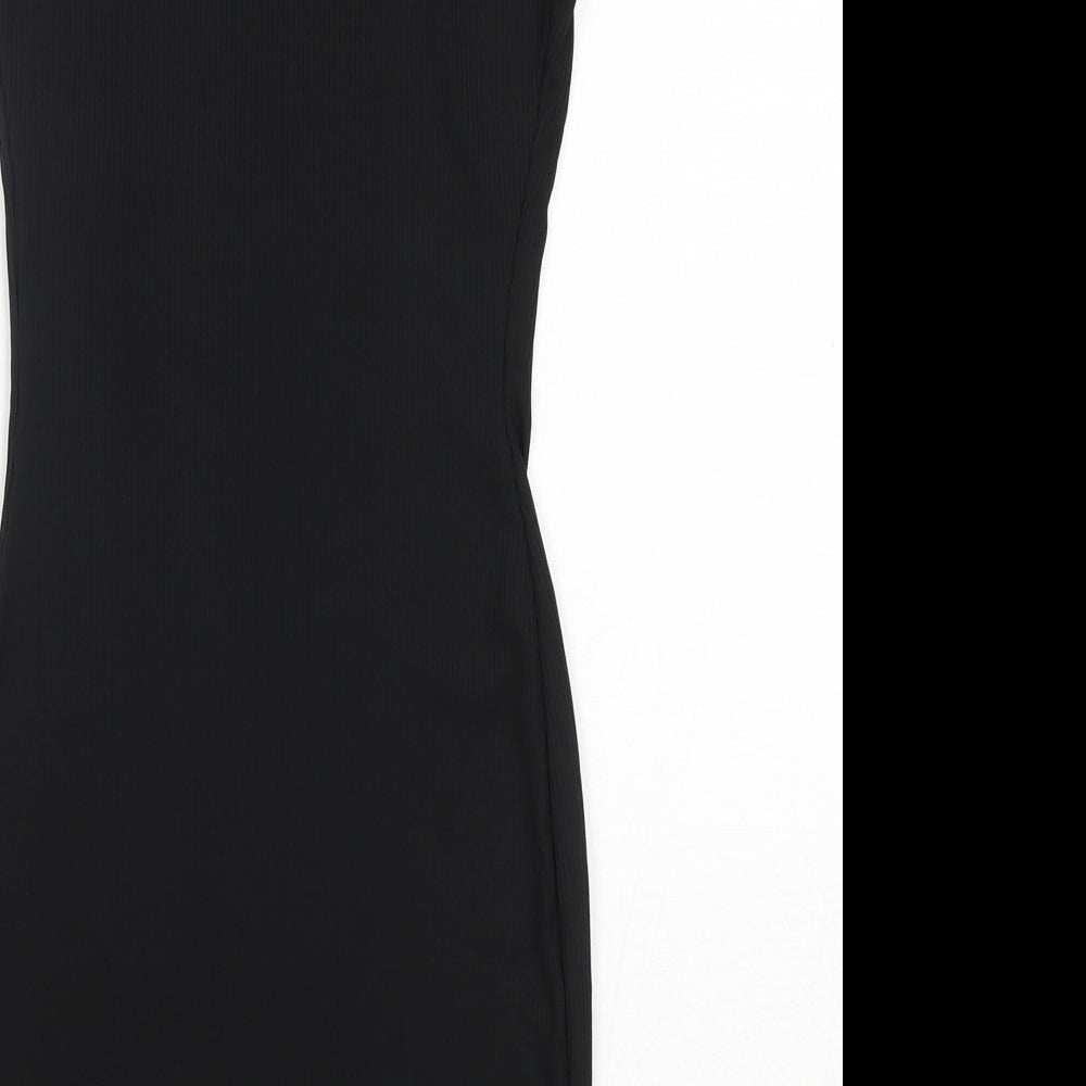 PRETTYLITTLETHING Womens Black  Polyester Bodycon  Size 8  Round Neck
