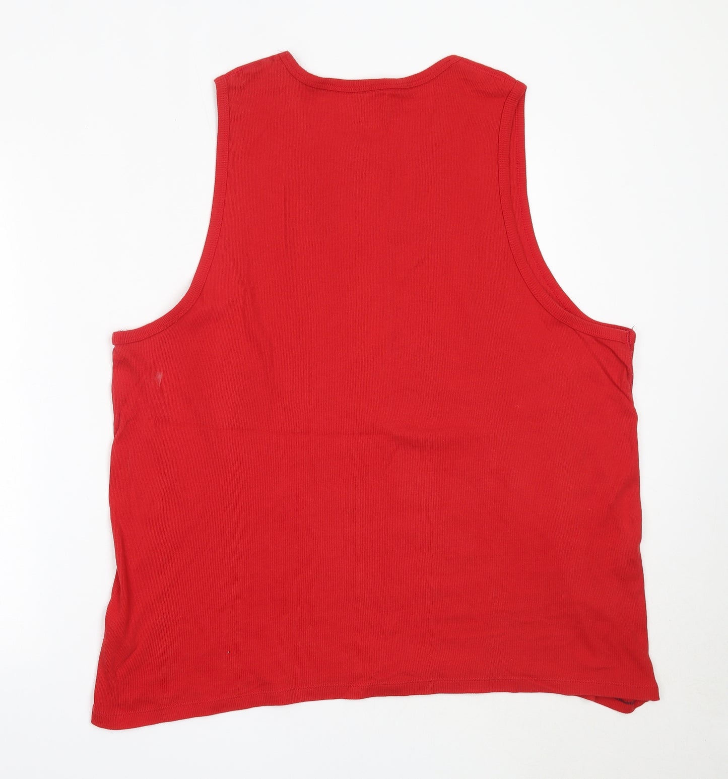 F&F Mens Red  Cotton  T-Shirt Size 3XL Round Neck