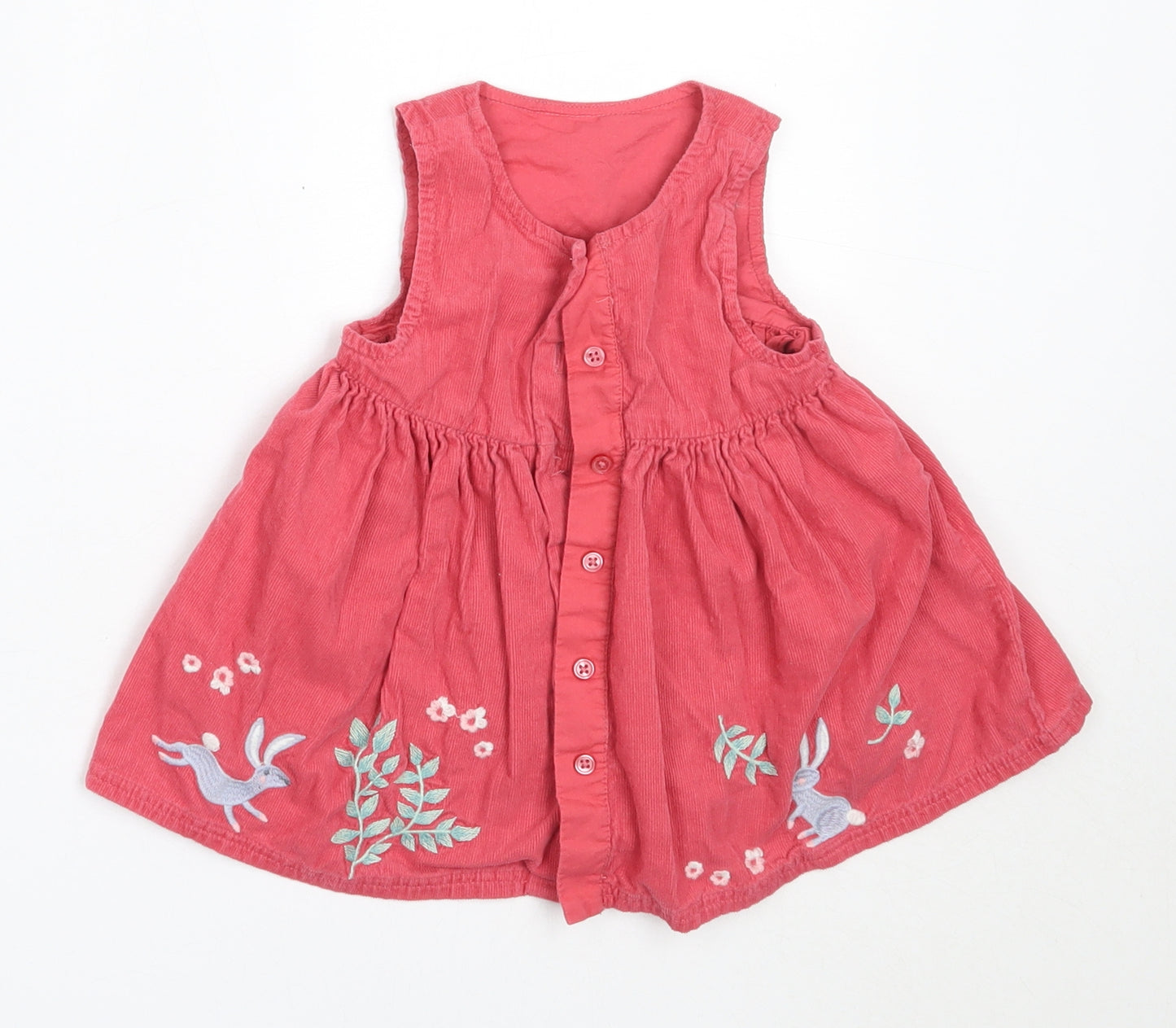 Marks and Spencer Girls Pink  Cotton Fit & Flare  Size 3-6 Months  Round Neck