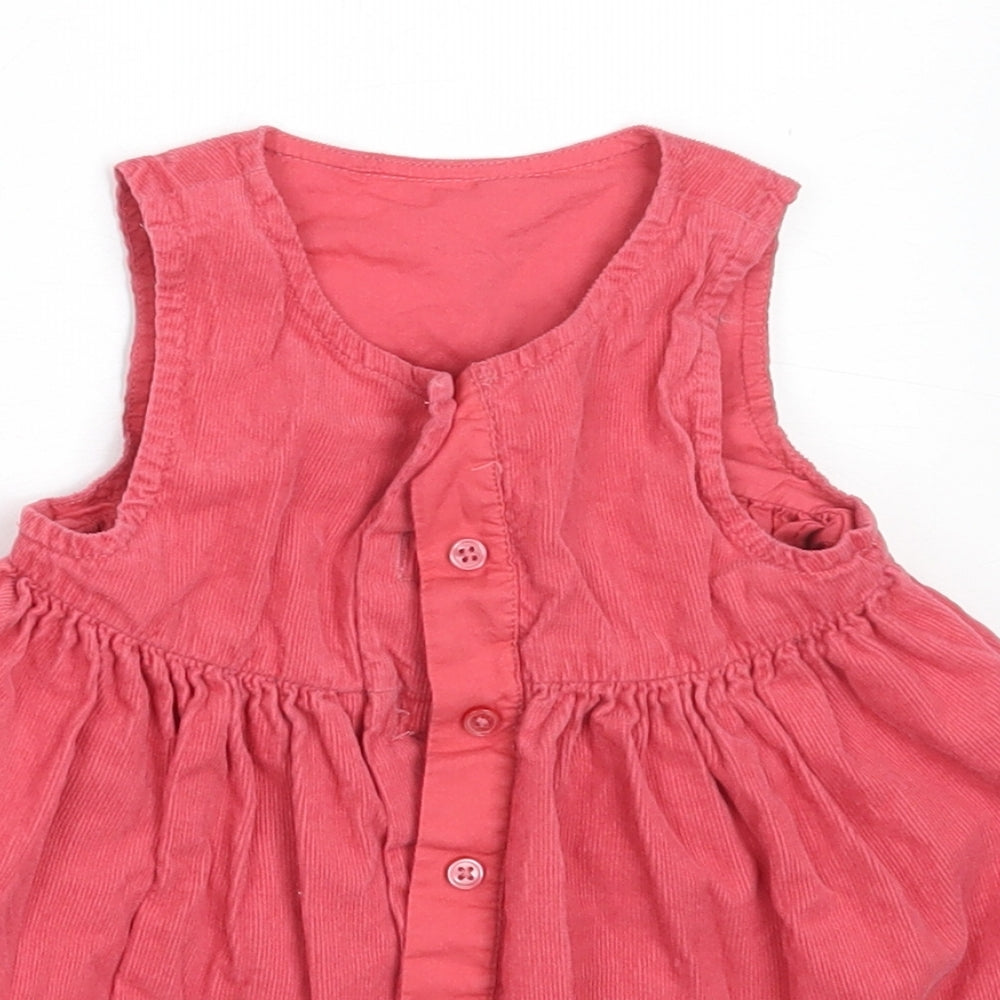 Marks and Spencer Girls Pink  Cotton Fit & Flare  Size 3-6 Months  Round Neck