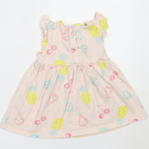 Matalan Girls Pink  Cotton Fit & Flare  Size 3-6 Months  Round Neck