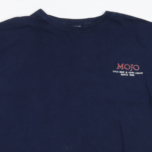 Gildan Mens Blue  Cotton  T-Shirt Size 3XL Round Neck