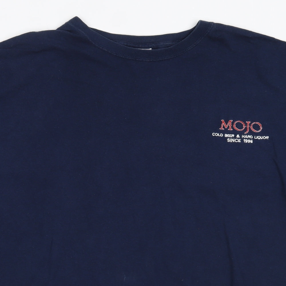 Gildan Mens Blue  Cotton  T-Shirt Size 3XL Round Neck