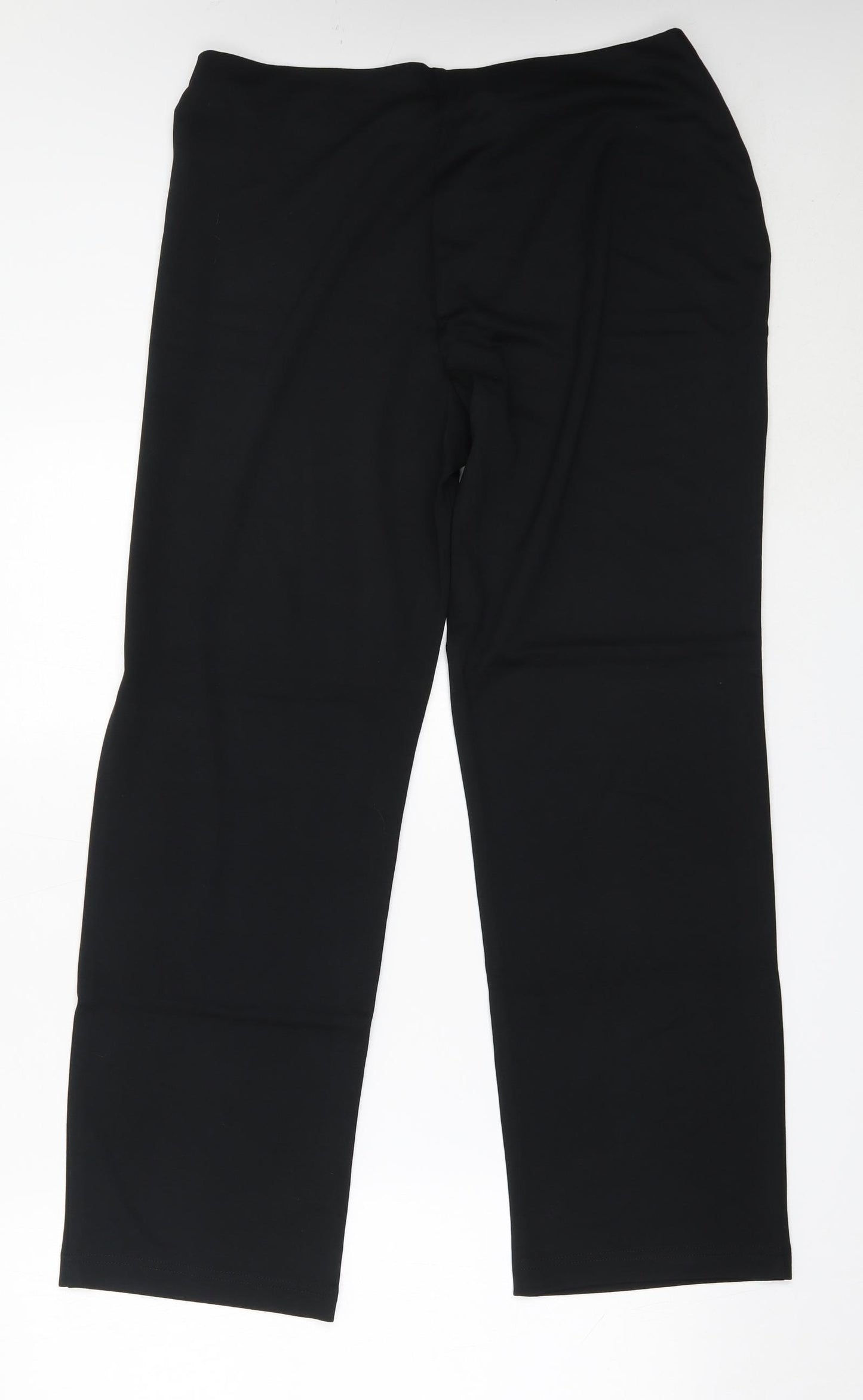 Marks and Spencer Womens Black  Viscose Trousers  Size 16 L28.5 in Regular