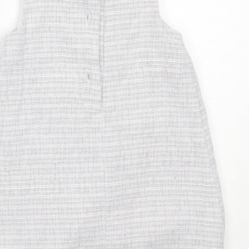 Mini Club Girls Grey  Cotton Shift  Size 3-6 Months  Round Neck