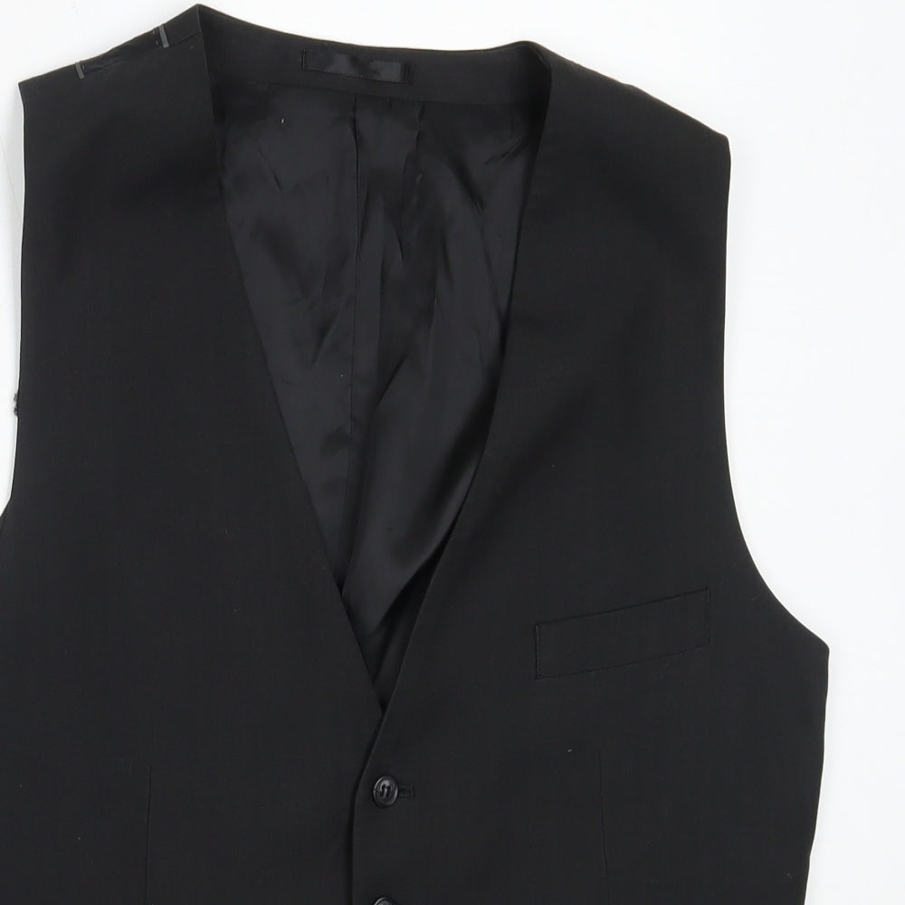 Debenhams Mens Black  Polyester Jacket Suit Size L