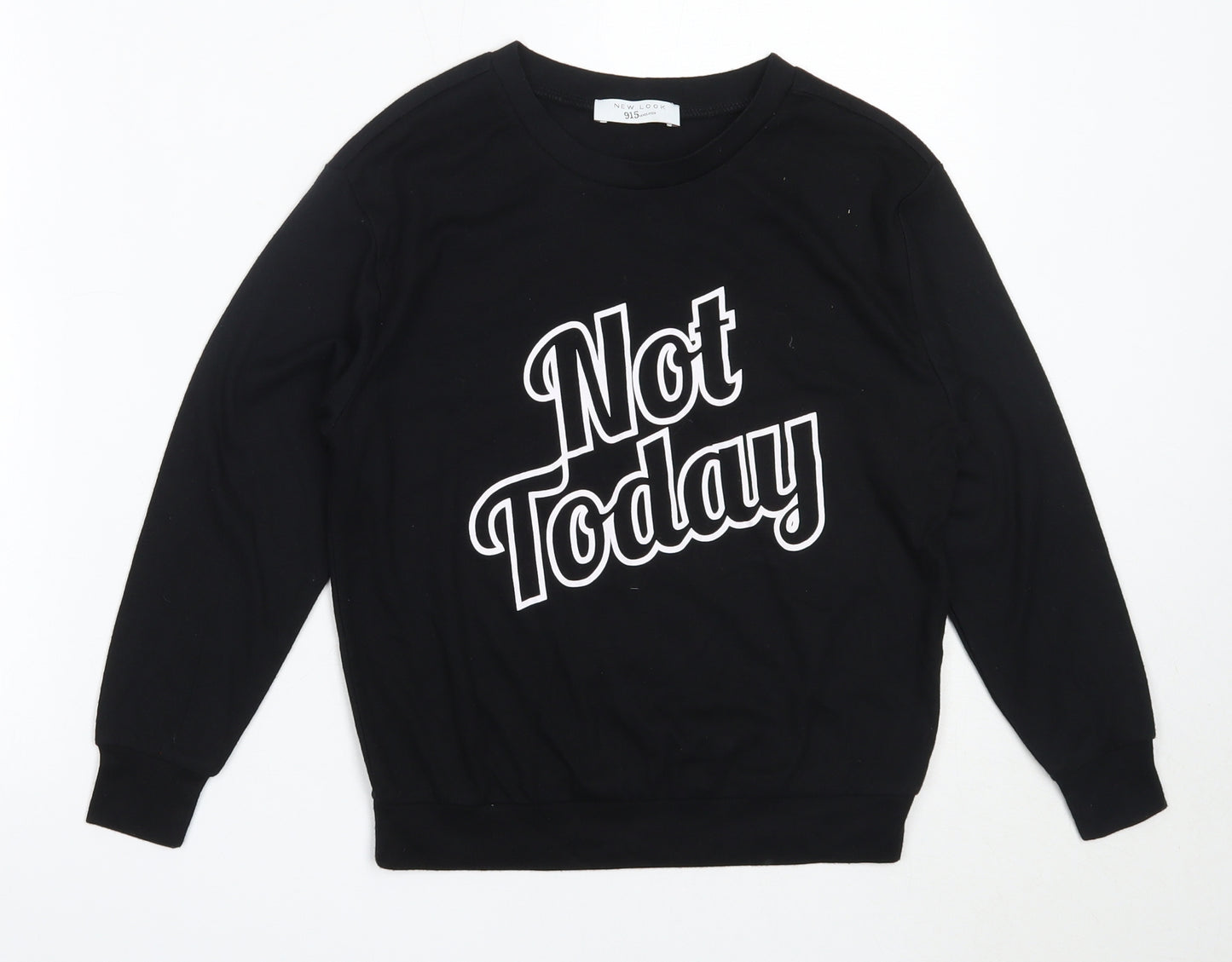 New Look Girls Black  Polyester Pullover Sweatshirt Size S