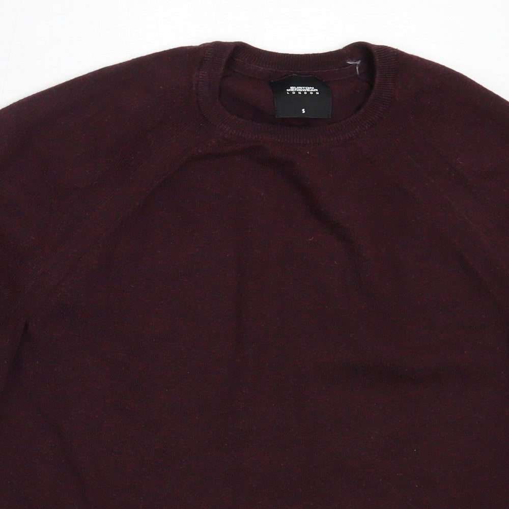 Burton Mens Red V-Neck  Cotton Pullover Jumper Size S