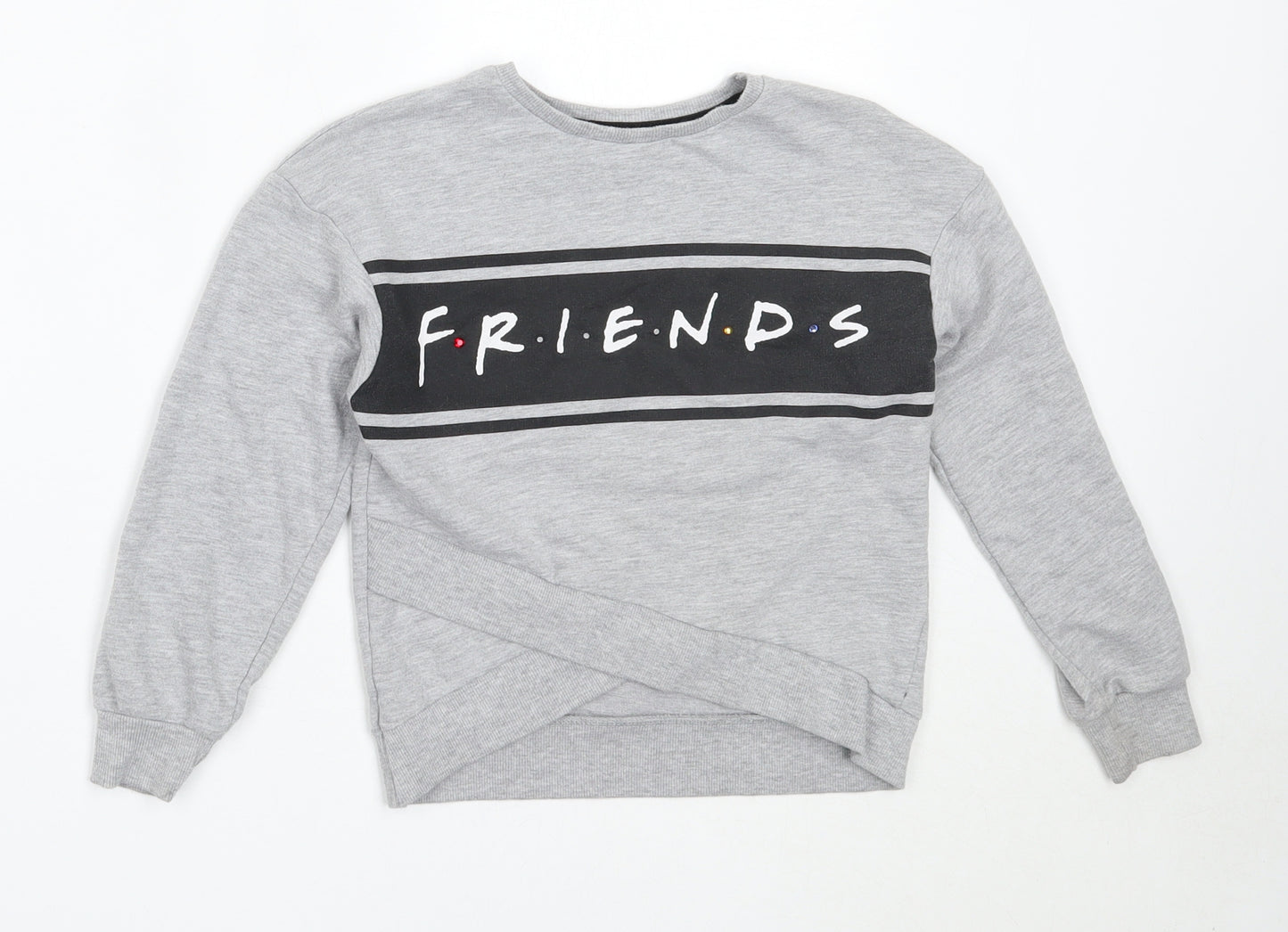 George Girls Grey  Cotton Pullover Sweatshirt Size 5-6 Years   - friends