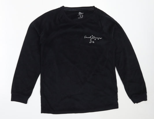 Front view of Primark women’s black solid polyester top pyjama top, size XS