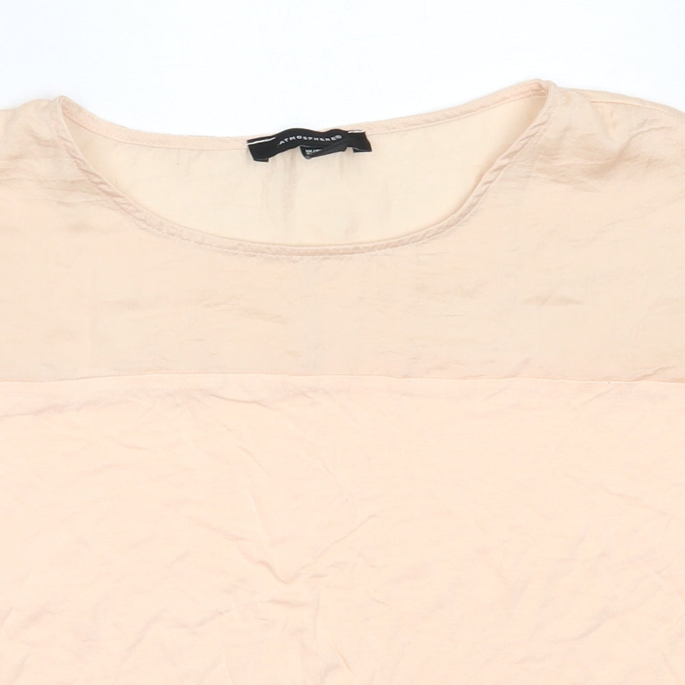 Primark Womens Beige  Viscose Basic T-Shirt Size 8 Round Neck