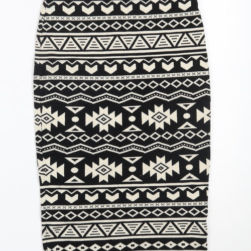 Atmosphere Womens Black Geometric Viscose Straight & Pencil Skirt Size 8