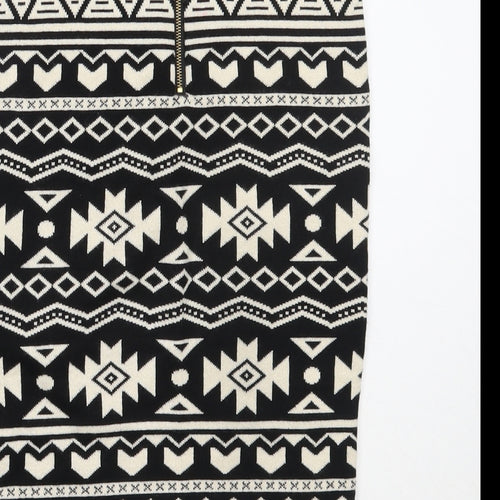 Atmosphere Womens Black Geometric Viscose Straight & Pencil Skirt Size 8