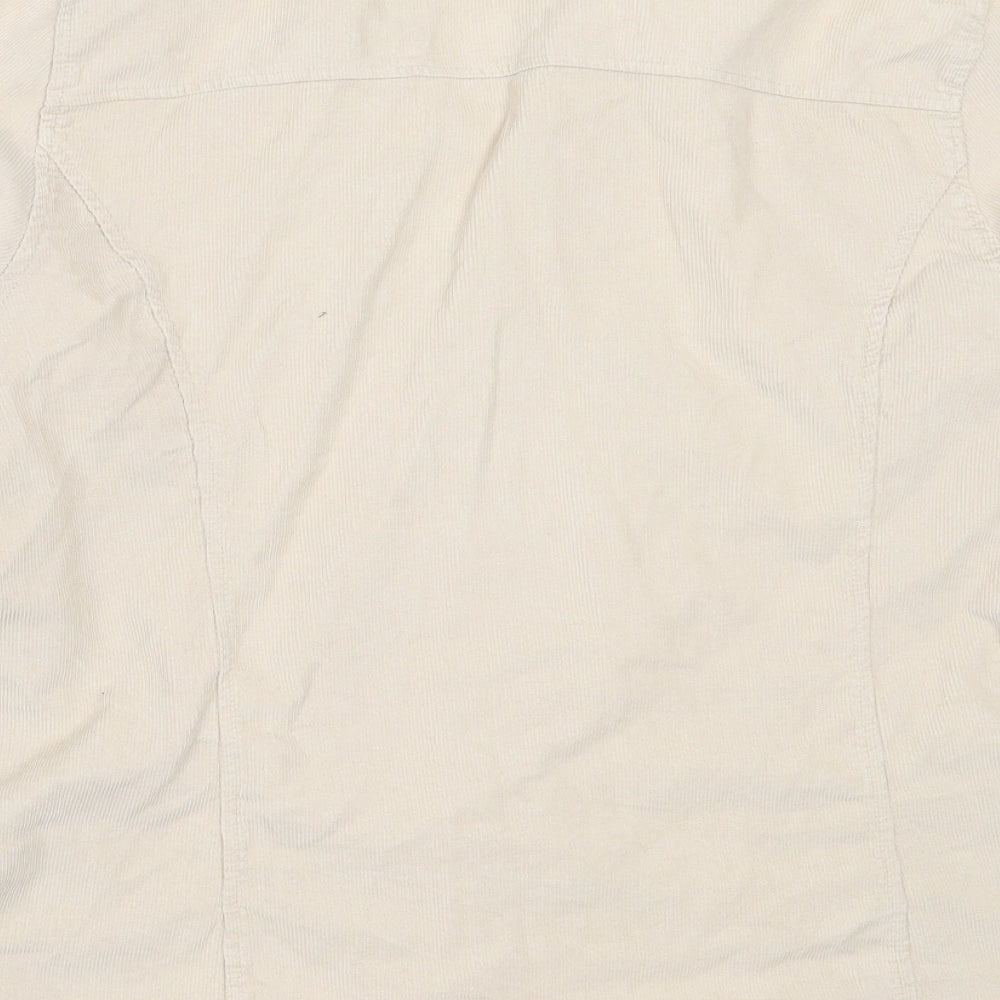 Dorothy Perkins Womens Beige  Cotton Basic Button-Up Size 16 Collared