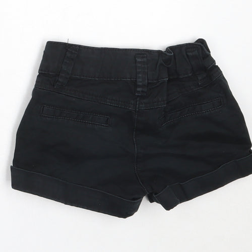 George Girls Black  Cotton Bermuda Shorts Size 4 Years  Regular