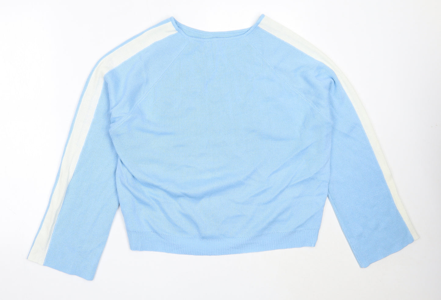 Nasty Gal Womens Blue Round Neck  Acrylic Pullover Jumper Size L