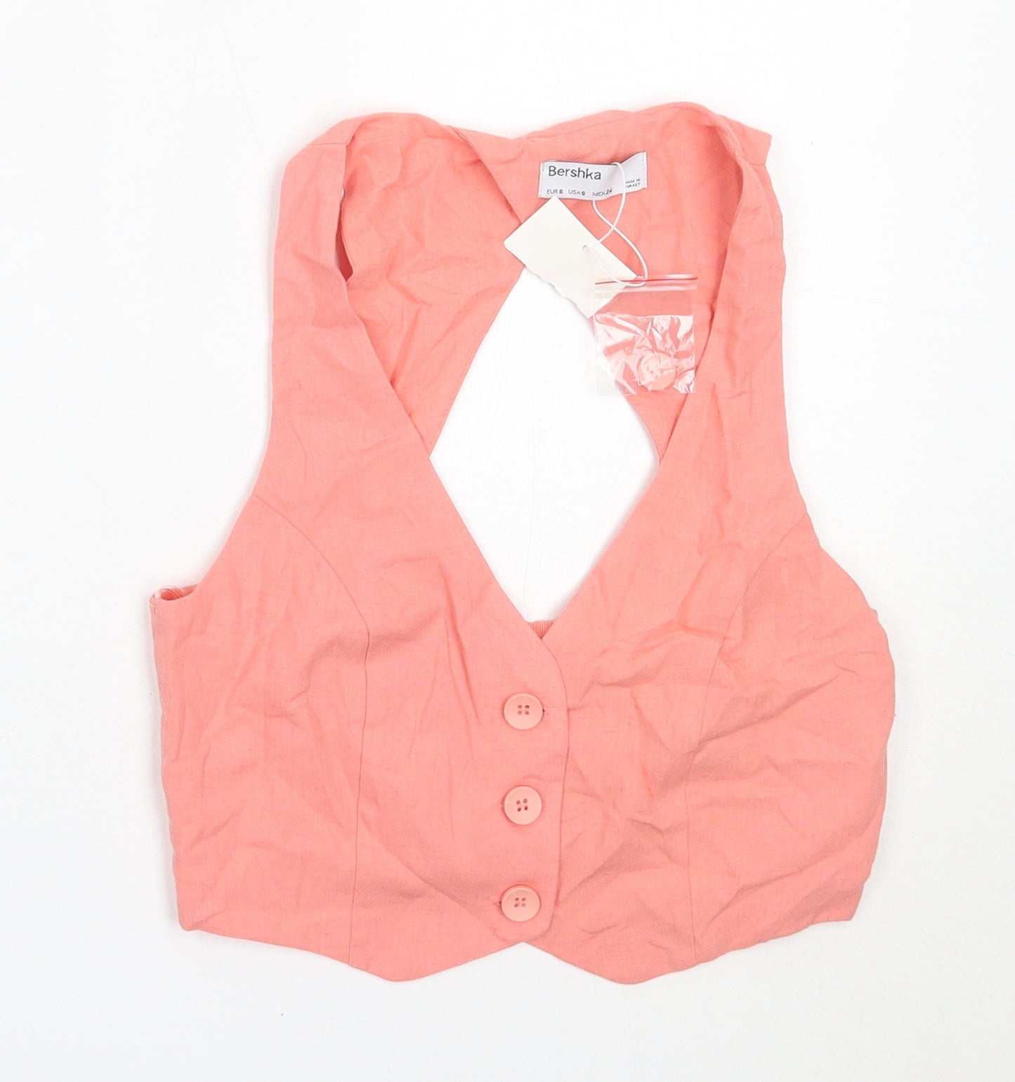 Bershka Womens Pink   Jacket Waistcoat Size S