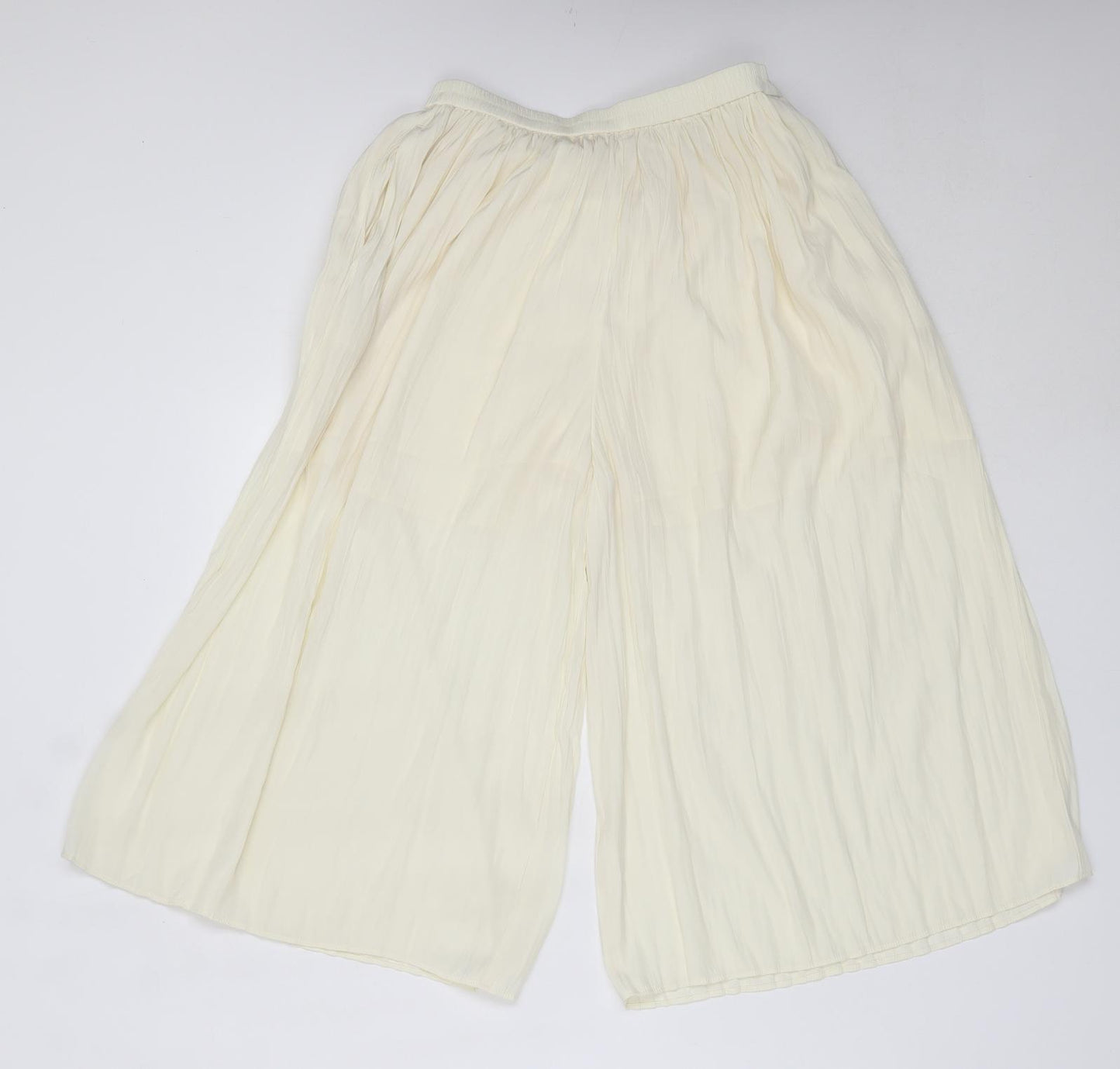 Uniqlo Girls Ivory  Polyester Cropped Trousers Size 13 Years  Regular