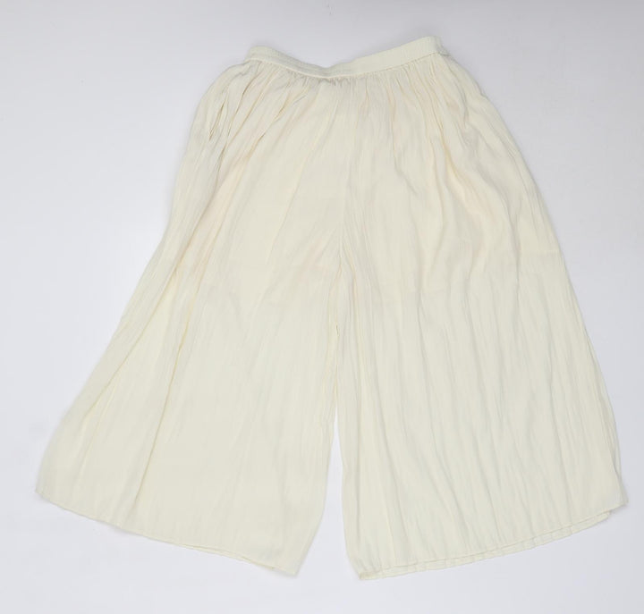 Uniqlo Girls Ivory  Polyester Cropped Trousers Size 13 Years  Regular
