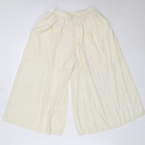 Uniqlo Girls Ivory  Polyester Cropped Trousers Size 13 Years  Regular