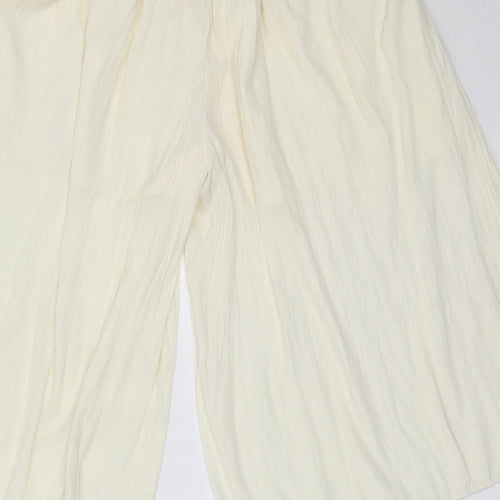 Uniqlo Girls Ivory  Polyester Cropped Trousers Size 13 Years  Regular