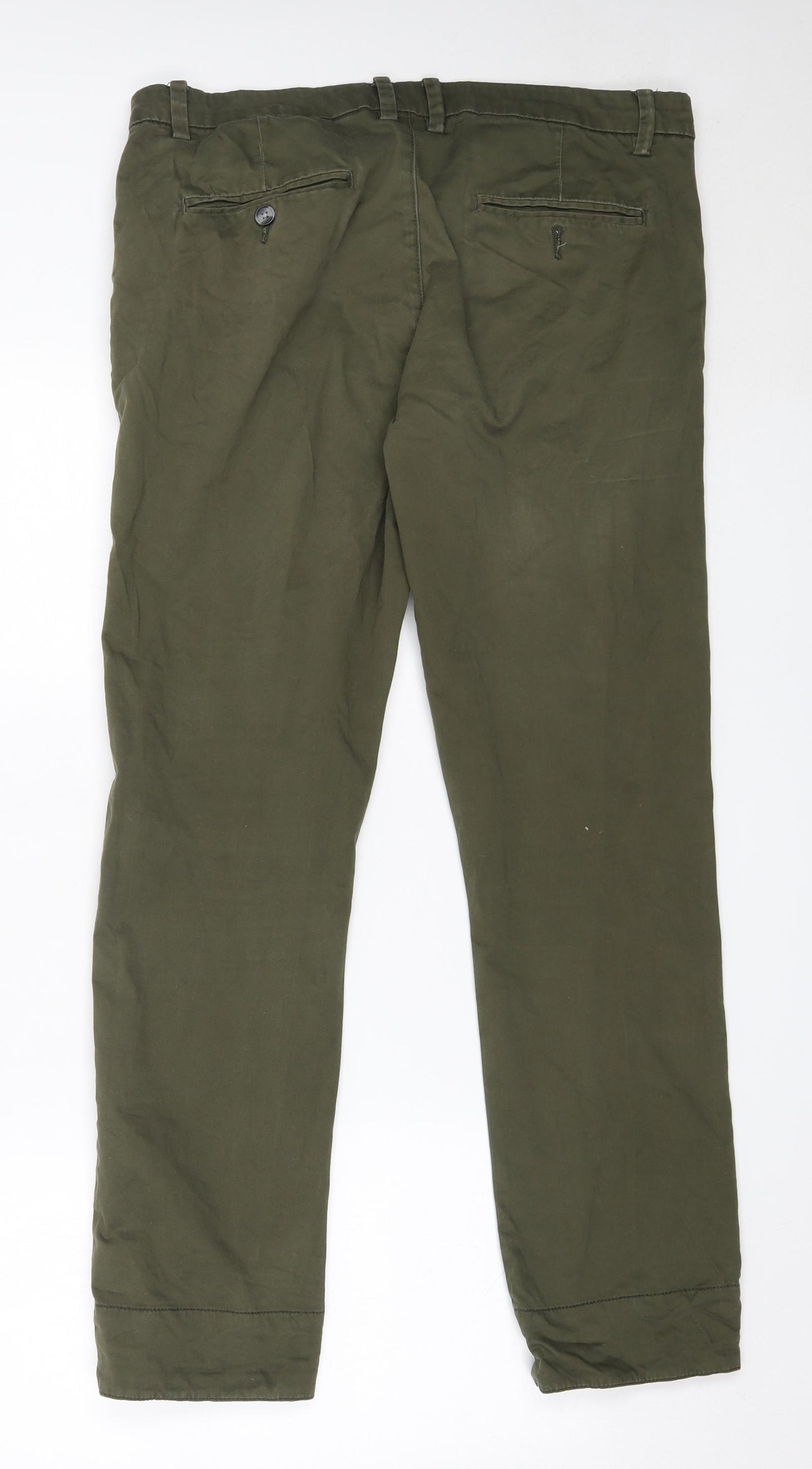 Primark Mens Green  Cotton Chino Trousers Size 34 in L30 in Regular