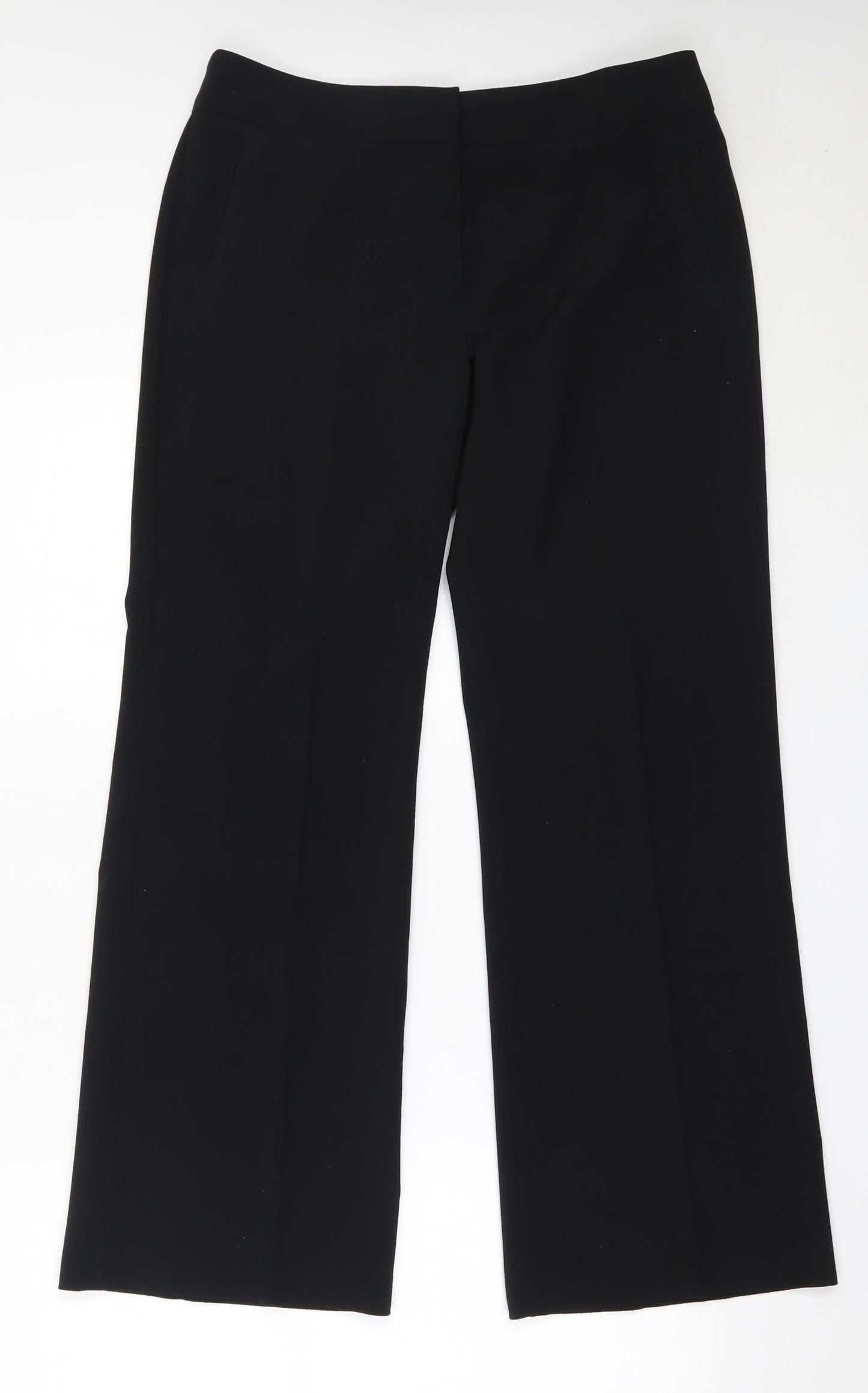 Marks and Spencer Womens Black  Polyester Trousers  Size 12 L29 in Regular