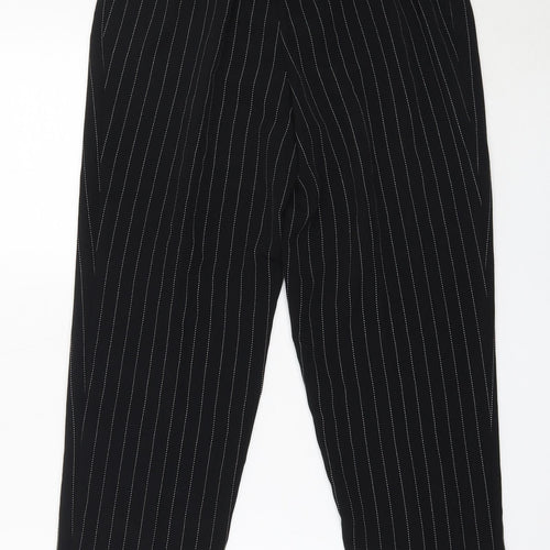 H&M Womens Black  Polyester Capri Trousers Size 34 in L25.5 in Regular